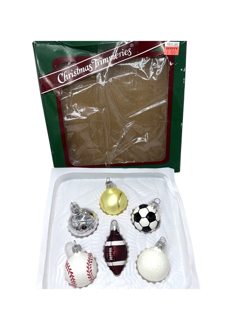 Bradford Christmas Trimmeries 2" Ornaments Tennis Golf Football Soccer vintage